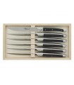 Le Thiers 6871 Coffret 6 couteaux table par GOYON-CHAZEAU « Avantage » 23 cm, forgés à chaud, acier X46CR13, manche ébène