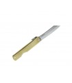 higonokami 916 Couteau lame  acier carbone San Mai Aogami (laminé 3 couches) manche 10 cm   en laiton jaune