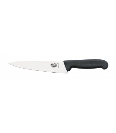 Victorinox 5.2003.25 Couteau éminceur/cuisine, lame 25 cm inox, manche fibrox noir.