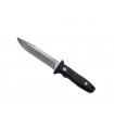 MKM mk.ls01c Poignard jouf, lame acier M390 Bohler satiné avec « flipper », manche 11 cm fibre de carbone noir