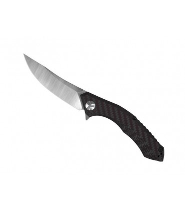 Zero Tolérance  zt.0462 Couteau  lame acier CPM-20CV satiné, manche 13,5 cm fibre de carbone rouge/noir au recto